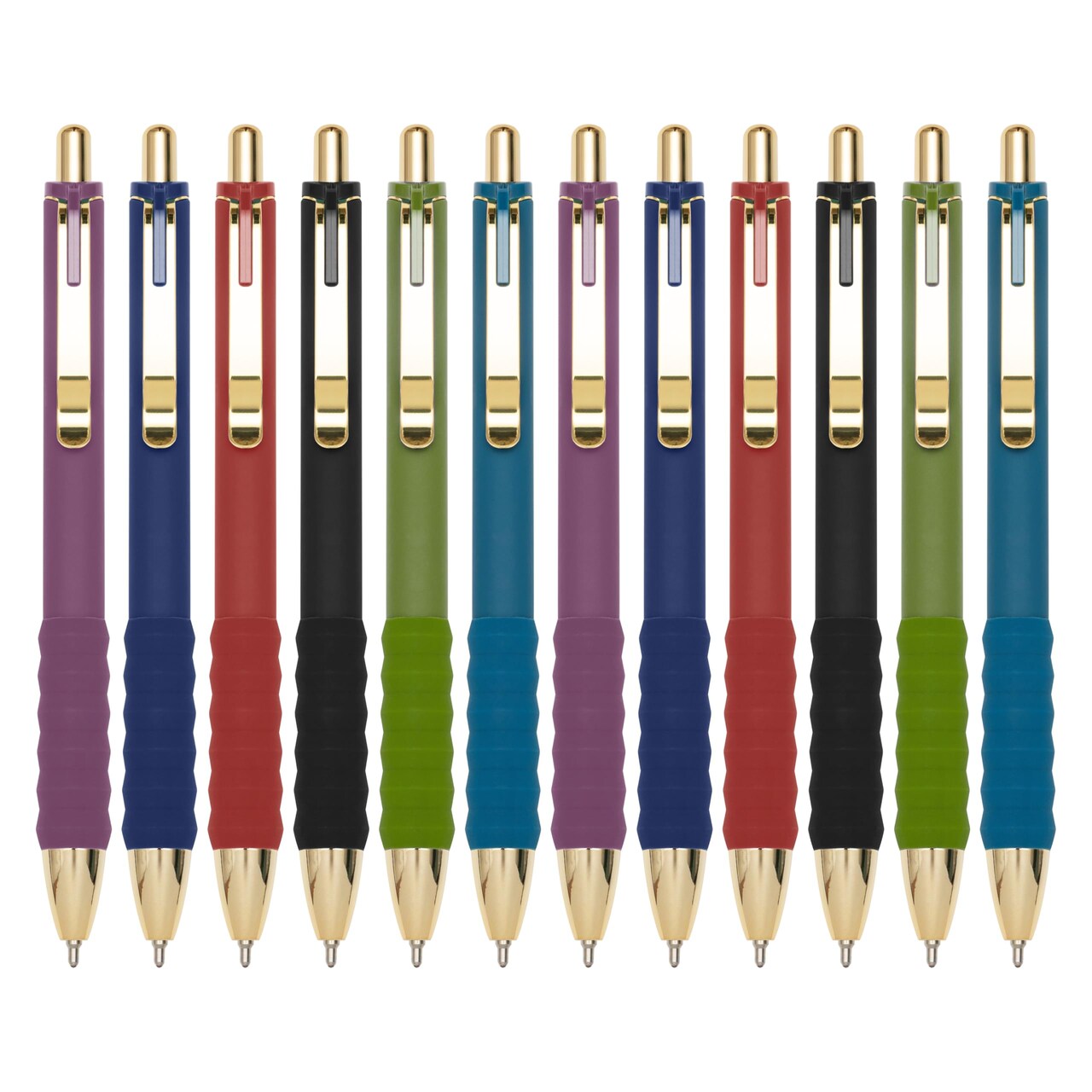 Ballpoint Pens Black Ink Ball Point Pen with Super Soft Grip Medium Point 1.0mm for Office (Vintage 12-count)